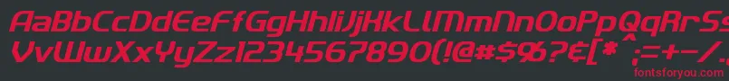Czcionka ImakiItalic – czerwone czcionki na czarnym tle