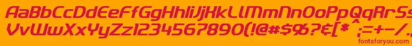フォントImakiItalic – オレンジの背景に赤い文字