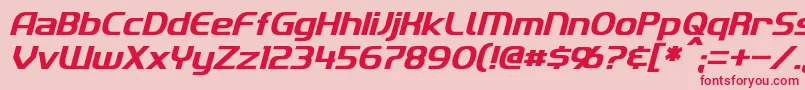 フォントImakiItalic – ピンクの背景に赤い文字