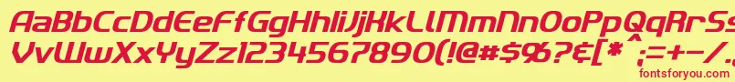 ImakiItalic Font – Red Fonts on Yellow Background
