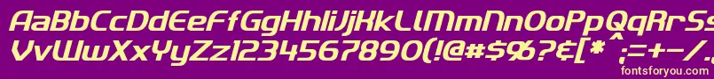 ImakiItalic Font – Yellow Fonts on Purple Background