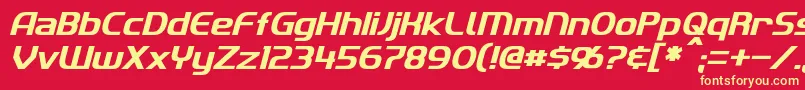 フォントImakiItalic – 黄色の文字、赤い背景