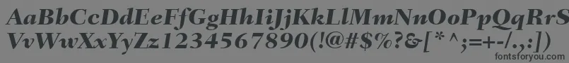 フォントFairfieldLt86HeavyItalic – 黒い文字の灰色の背景