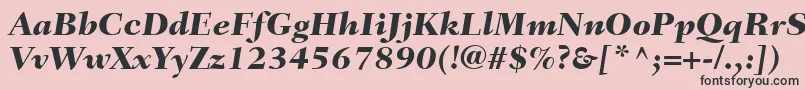 Czcionka FairfieldLt86HeavyItalic – czarne czcionki na różowym tle