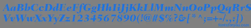 Шрифт FairfieldLt86HeavyItalic – синие шрифты на сером фоне