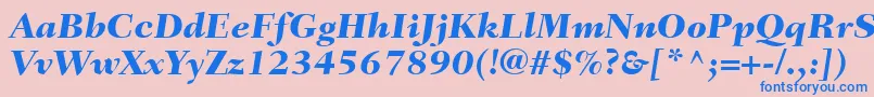 Czcionka FairfieldLt86HeavyItalic – niebieskie czcionki na różowym tle