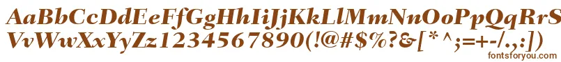 Czcionka FairfieldLt86HeavyItalic – brązowe czcionki