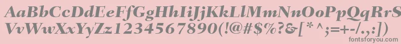 フォントFairfieldLt86HeavyItalic – ピンクの背景に灰色の文字