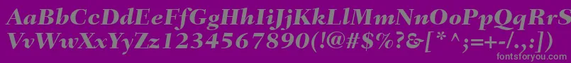 Weitere Informationen zur FairfieldLt86HeavyItalic-Schriftart FairfieldLt86HeavyItalic-Schriftart – Graue Schriften auf violettem Hintergrund