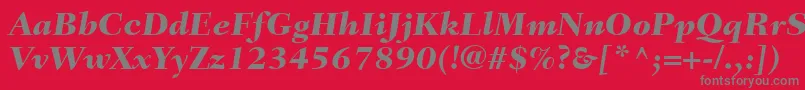 フォントFairfieldLt86HeavyItalic – 赤い背景に灰色の文字