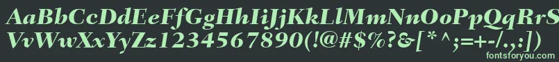 Шрифт FairfieldLt86HeavyItalic – зелёные шрифты на чёрном фоне