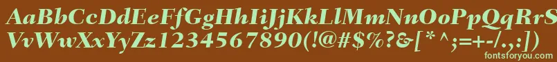 Czcionka FairfieldLt86HeavyItalic – zielone czcionki na brązowym tle