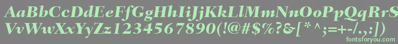 Czcionka FairfieldLt86HeavyItalic – zielone czcionki na szarym tle