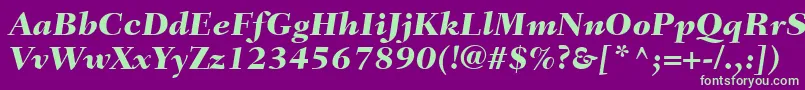 Шрифт FairfieldLt86HeavyItalic – зелёные шрифты на фиолетовом фоне