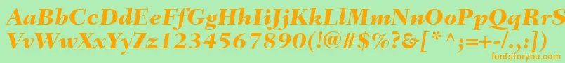 Шрифт FairfieldLt86HeavyItalic – оранжевые шрифты на зелёном фоне