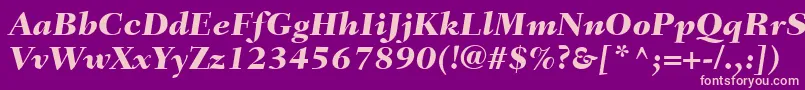 FairfieldLt86HeavyItalic Font – Pink Fonts on Purple Background