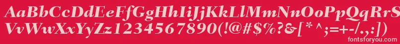 Czcionka FairfieldLt86HeavyItalic – różowe czcionki na czerwonym tle