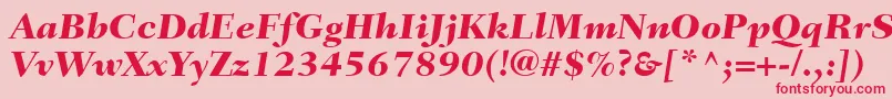 フォントFairfieldLt86HeavyItalic – ピンクの背景に赤い文字