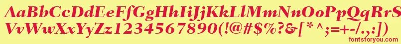 FairfieldLt86HeavyItalic Font – Red Fonts on Yellow Background