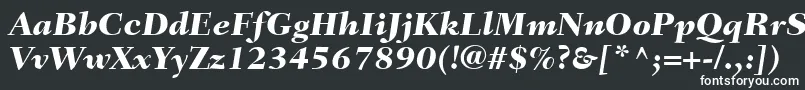 Czcionka FairfieldLt86HeavyItalic – białe czcionki na czarnym tle