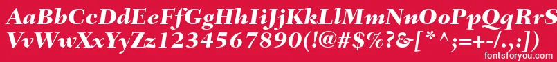 フォントFairfieldLt86HeavyItalic – 赤い背景に白い文字