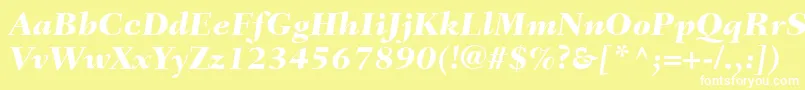 fuente FairfieldLt86HeavyItalic – Fuentes Blancas Sobre Fondo Amarillo