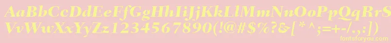 FairfieldLt86HeavyItalic Font – Yellow Fonts on Pink Background