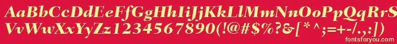 FairfieldLt86HeavyItalic Font – Yellow Fonts on Red Background