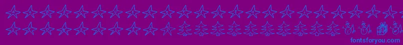 Elganoel-fontti – siniset fontit violetilla taustalla