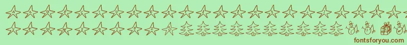 Czcionka Elganoel – brązowe czcionki na zielonym tle