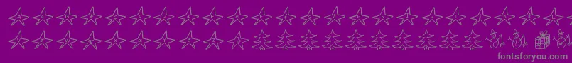 Elganoel-fontti – harmaat kirjasimet violetilla taustalla