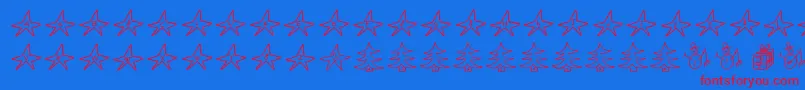 Elganoel-fontti – punaiset fontit sinisellä taustalla
