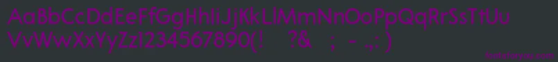 Шрифт 02Apompadourtextsample – фиолетовые шрифты на чёрном фоне