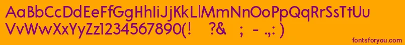 02Apompadourtextsample-Schriftart – Violette Schriften auf orangefarbenem Hintergrund