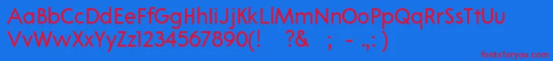 02Apompadourtextsample-Schriftart – Rote Schriften auf blauem Hintergrund
