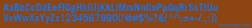 TradeGothicLtBold Font – Blue Fonts on Brown Background