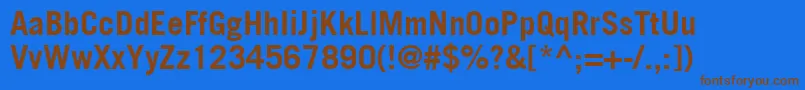 TradeGothicLtBold Font – Brown Fonts on Blue Background