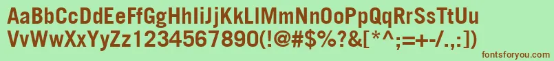 TradeGothicLtBold Font – Brown Fonts on Green Background