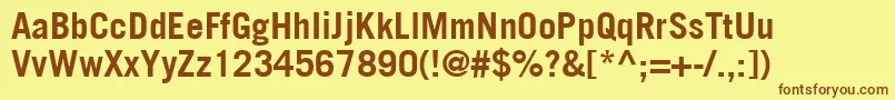 TradeGothicLtBold Font – Brown Fonts on Yellow Background