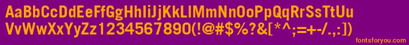 TradeGothicLtBold Font – Orange Fonts on Purple Background