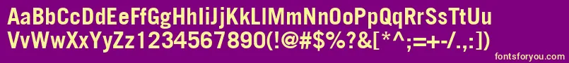 TradeGothicLtBold Font – Yellow Fonts on Purple Background