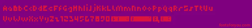 Dupix-Schriftart – Rote Schriften auf violettem Hintergrund