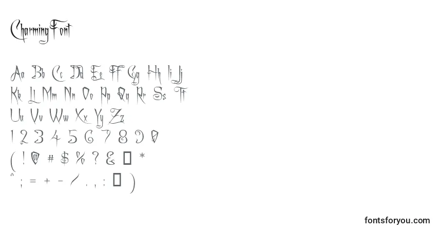 Czcionka CharmingFont – alfabet, cyfry, specjalne znaki
