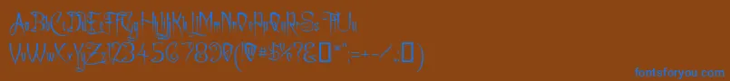 CharmingFont-fontti – siniset fontit ruskealla taustalla