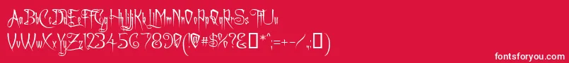 CharmingFont-fontti – valkoiset fontit punaisella taustalla