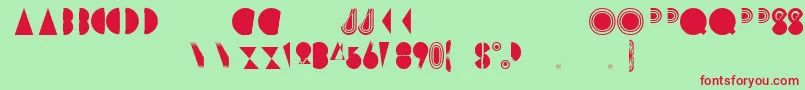 PrismaRegular Font – Red Fonts on Green Background