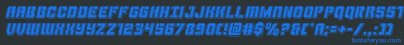 Thundertrooperpunchital Font – Blue Fonts on Black Background