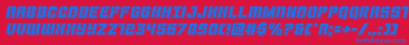 Thundertrooperpunchital Font – Blue Fonts on Red Background