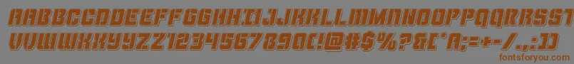 Thundertrooperpunchital Font – Brown Fonts on Gray Background