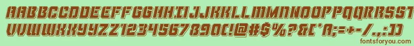 Thundertrooperpunchital Font – Brown Fonts on Green Background